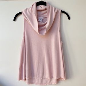 Sleeveless, cowl neck, ballet pink, top